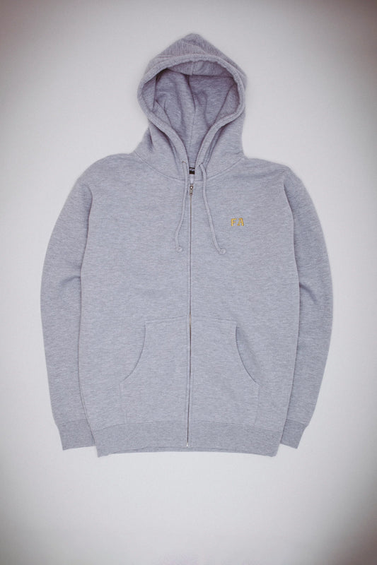 Fucking Awesome Lesser God Embroidered Zip Up Hoodie Heather Grey