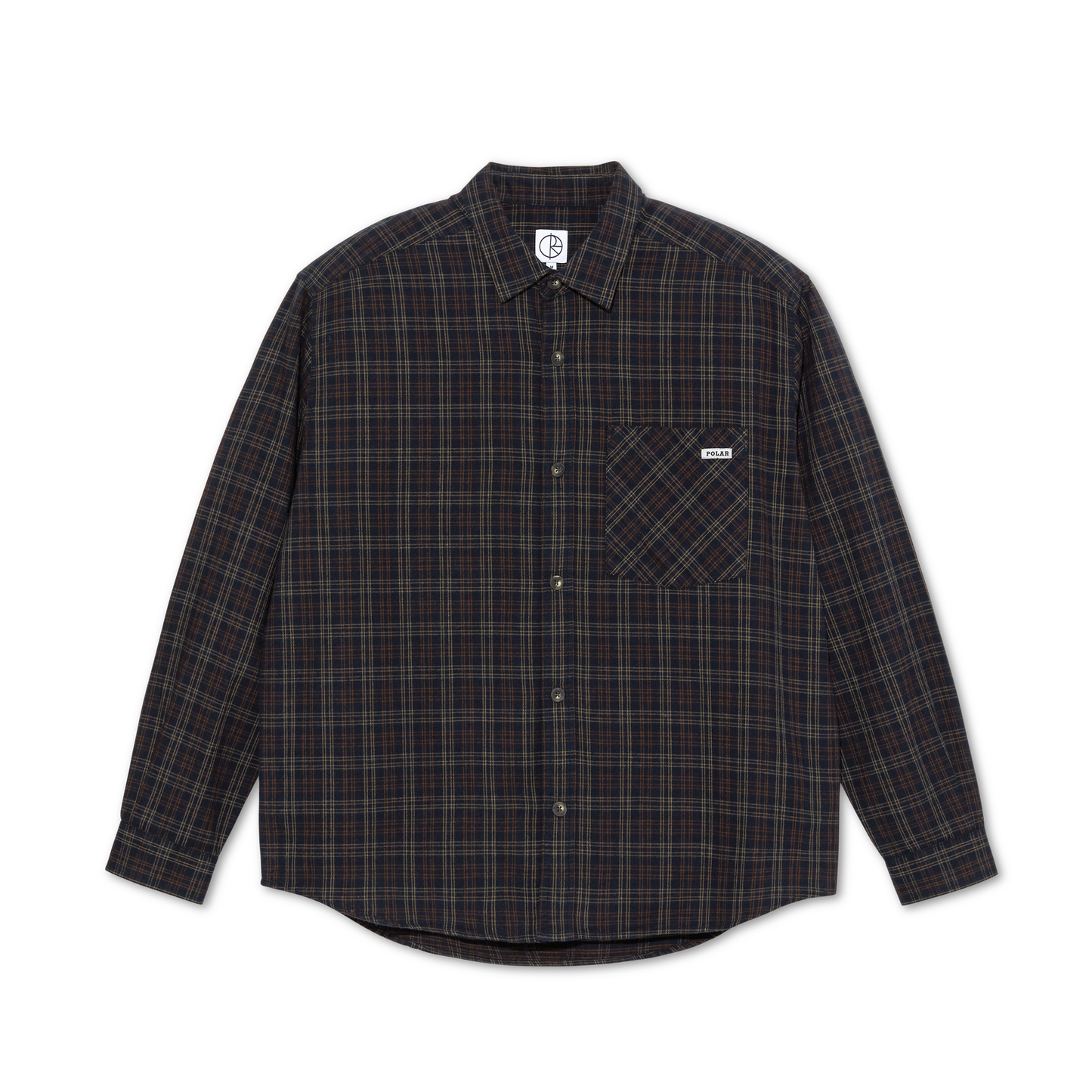 Polar Skate Co. Mitchell LS Shirt Flannel Navy / Brown