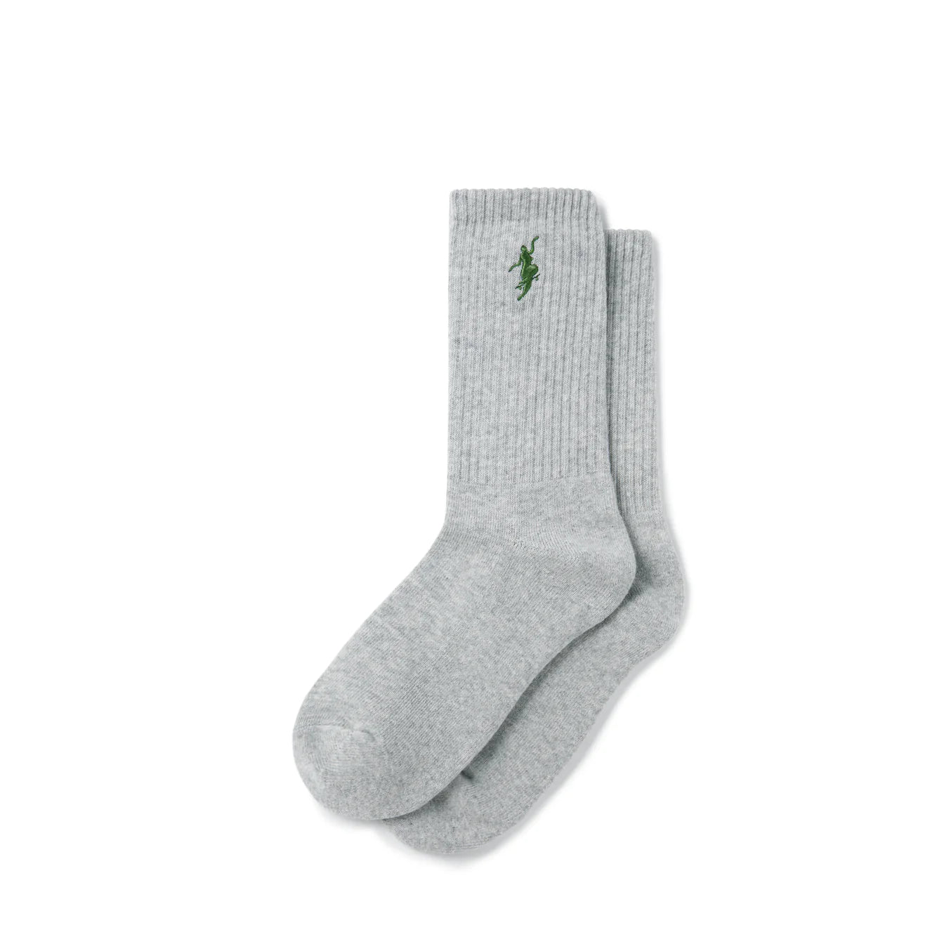 Polar Skate Co. Rib Socks No Comply Heather Grey / Green