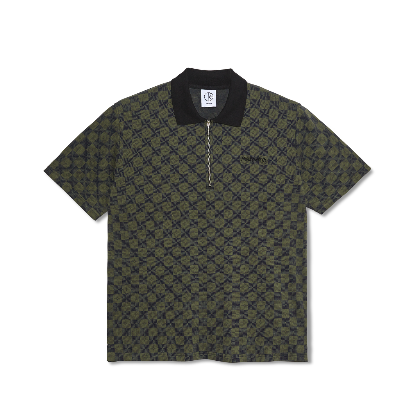 Polar Skate Co. Jacques Polo Shirt Checkered Black Green